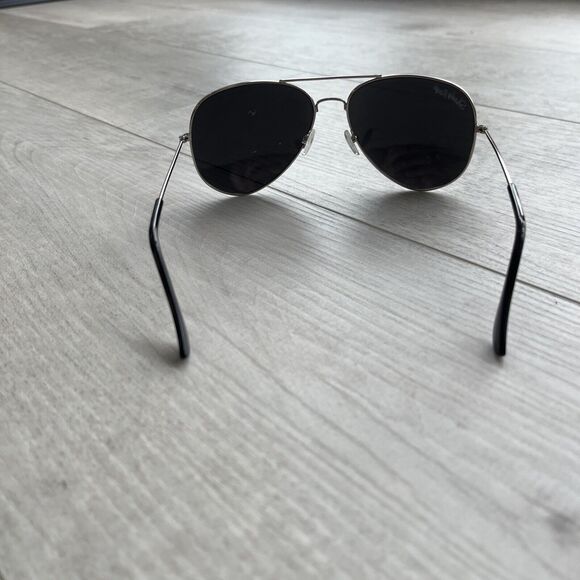Shady Ray's Aviator Men's Sunglasses Polarized Used Silver Frame Black Lens.READ - Picture 8 of 16